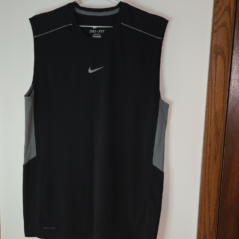 Nike Black and Gray Sleeveless Athletic Top